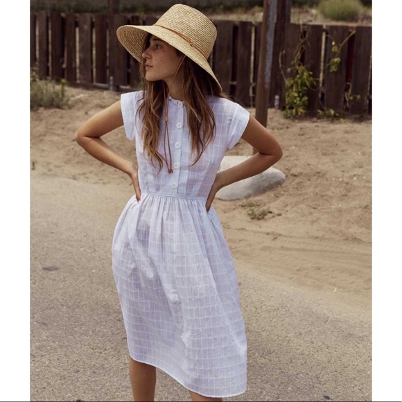 Christy Dawn Piper Dress In White Plaid 